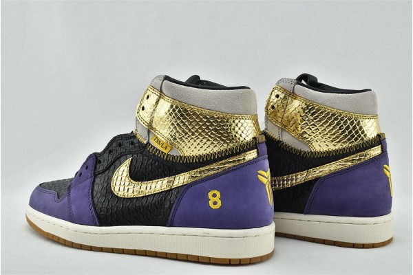Air Jordan 1 High Kobe Mamba Black Purple Gold 2020 Hot Sell 555088 171 Womens And Mens Shoes